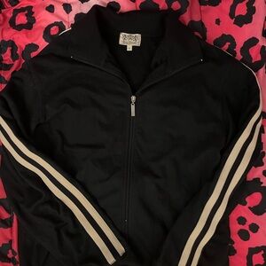 Juicy Couture Black Jacket with Cream Stripes
